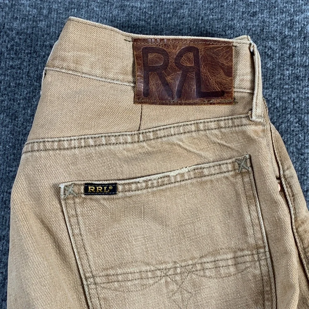 Double RRL Jeans Men 31x29 High Rise Slim Japanese Denim Brown Cowboy Western